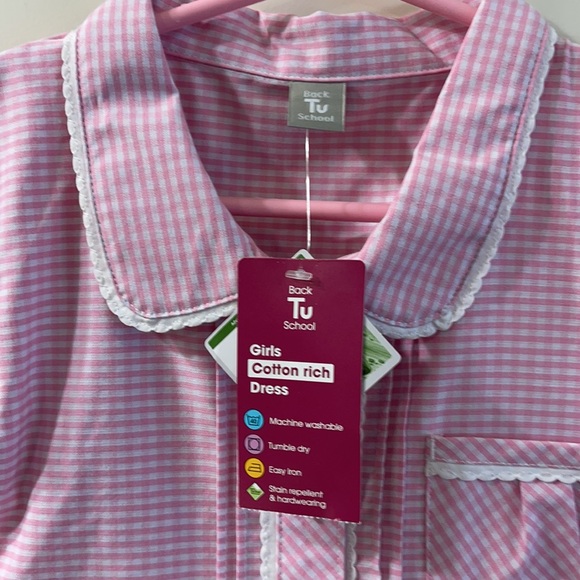 Girls stain-resistant plaid checkered dress - Picture 2 of 5